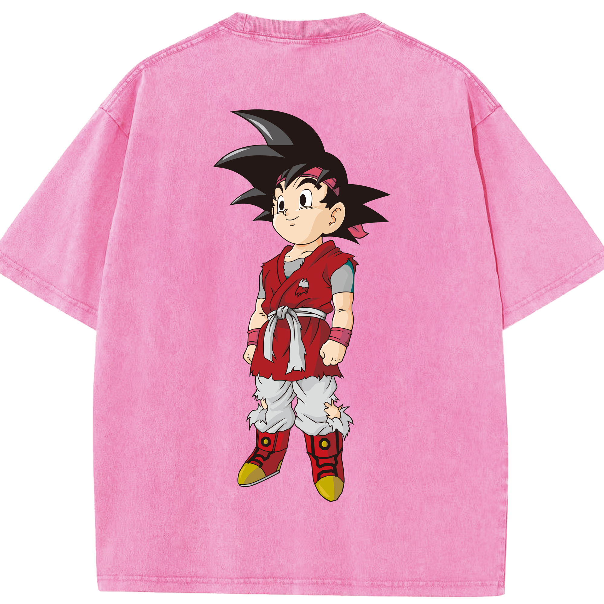 （画像用） ドラゴンボール 孫悟空（そん ごくう）Son Goku カカロット DRAGON BALL Kakarotto 綿100% ヴィンテージ風 半袖Tシャツ（背面プリント）